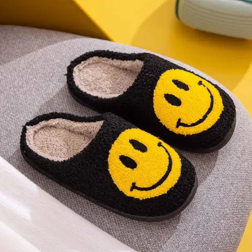 Groove in Comfort with Melody Smiley Face Cozy Slippers