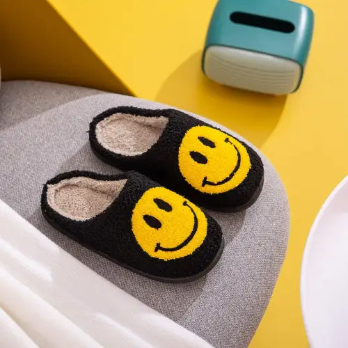 Groove in Comfort with Melody Smiley Face Cozy Slippers