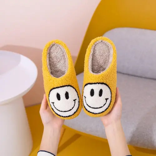 Groove in Comfort with Melody Smiley Face Cozy Slippers