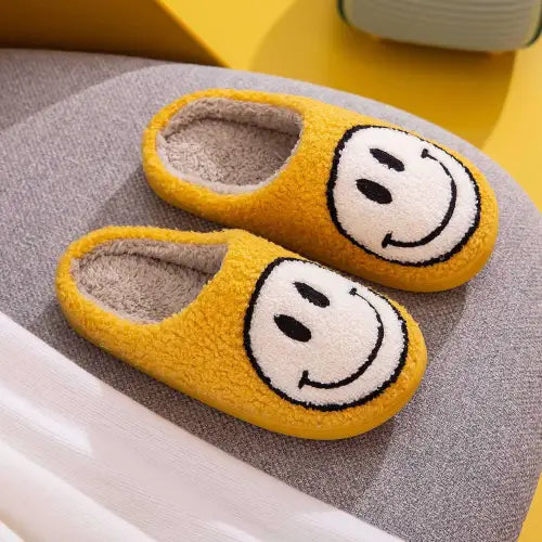 Groove in Comfort with Melody Smiley Face Cozy Slippers