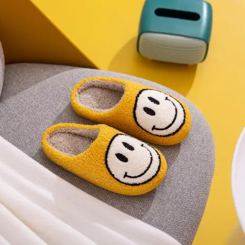 Groove in Comfort with Melody Smiley Face Cozy Slippers