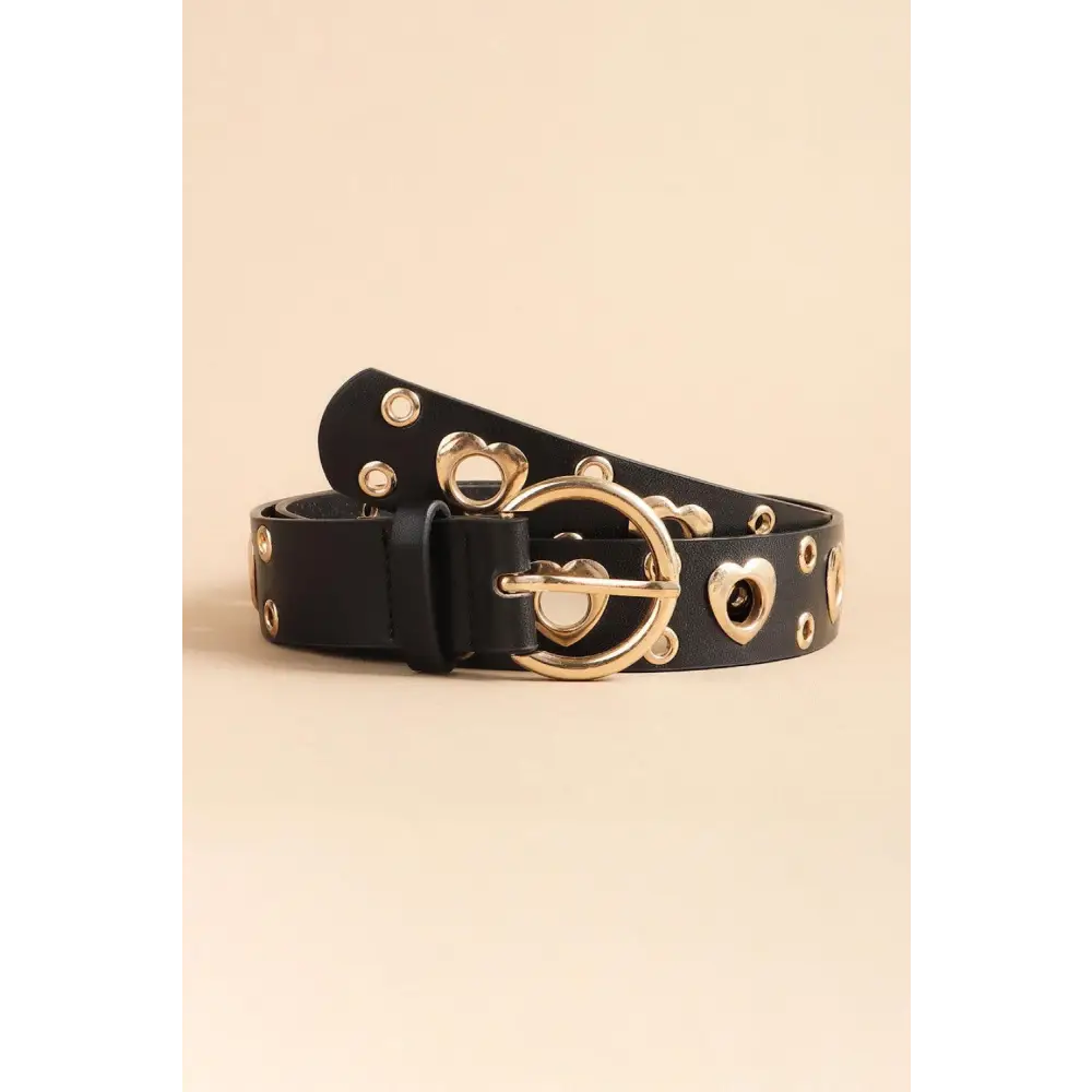 Heart Shape Alloy Detail PU Leather Belt