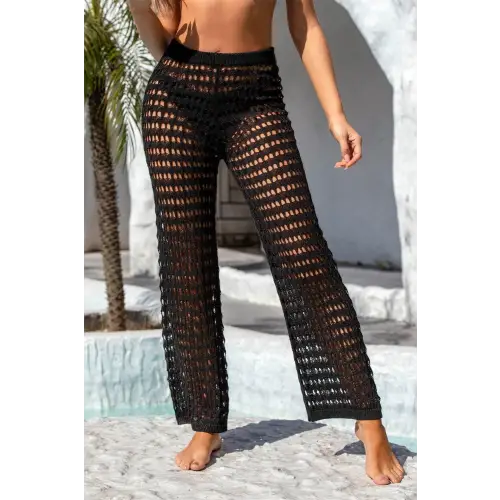 Heavenly Angel Wings Openwork Mid-Rise Crochet Swim Pants