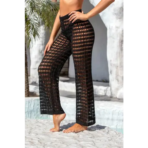 Heavenly Angel Wings Openwork Mid-Rise Crochet Swim Pants