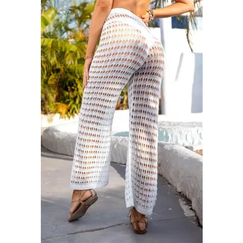 Heavenly Angel Wings Openwork Mid-Rise Crochet Swim Pants