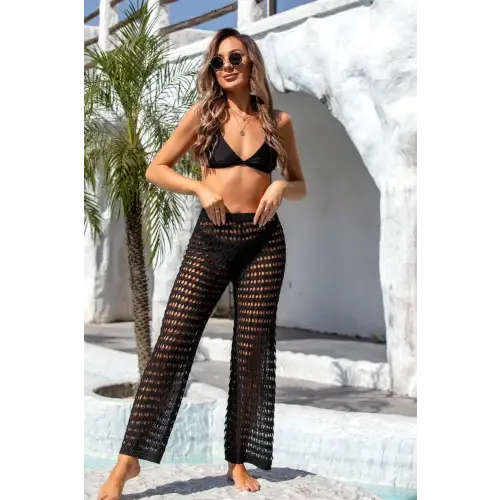 Heavenly Angel Wings Openwork Mid-Rise Crochet Swim Pants