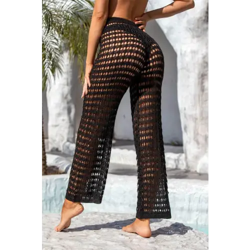 Heavenly Angel Wings Openwork Mid-Rise Crochet Swim Pants