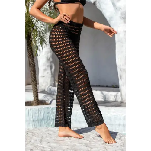 Heavenly Angel Wings Openwork Mid-Rise Crochet Swim Pants