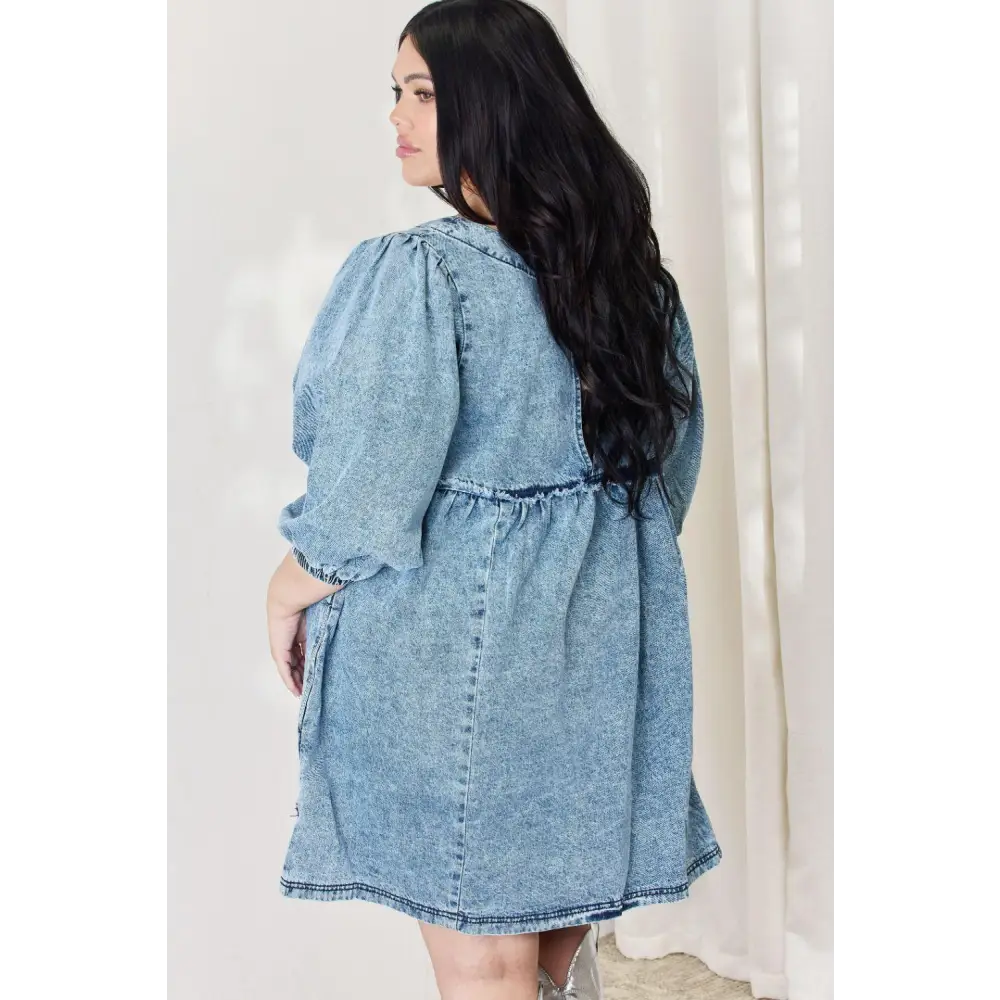 Showstopping Oversized Denim Babydoll Dress