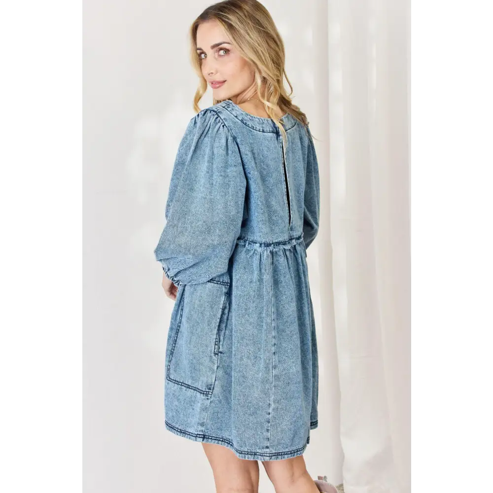 Showstopping Oversized Denim Babydoll Dress