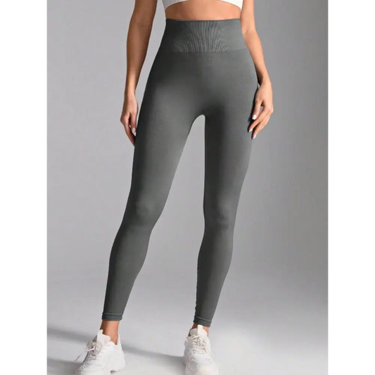 High Waist Active Leggings - Gray / S - CynthiaMonica CM