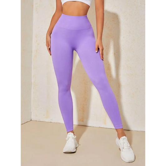 High Waist Active Pants - Lavender / S - CynthiaMonica CM