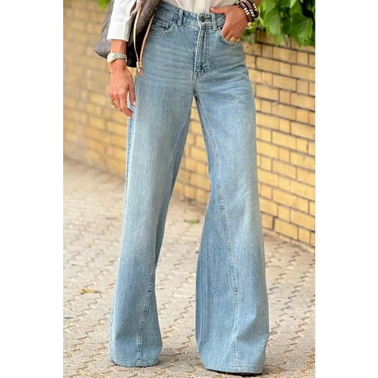 High Waist Bootcut Jeans with Pockets - CM Fashion