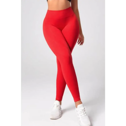 High Waistband Long Active Pants - Red / S - CynthiaMonica CM