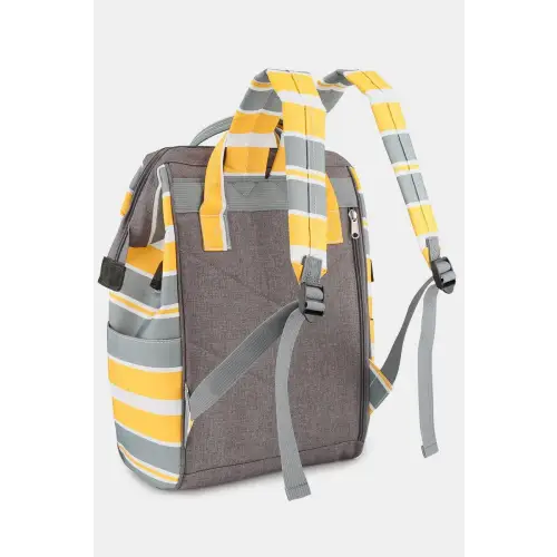 Striped Nylon Backpack