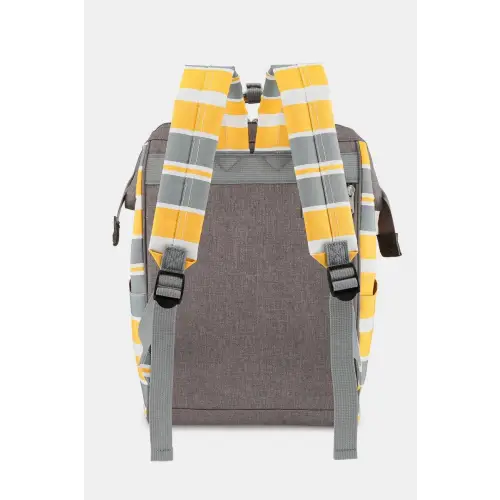 Striped Nylon Backpack