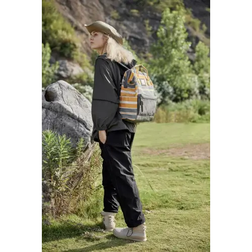 Striped Nylon Backpack