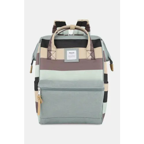 Striped Nylon Backpack