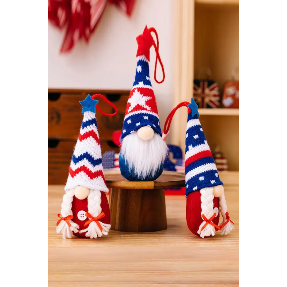 Independence Day Knit Hanging Gnomes