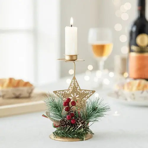 Iron Christmas Candlesticks