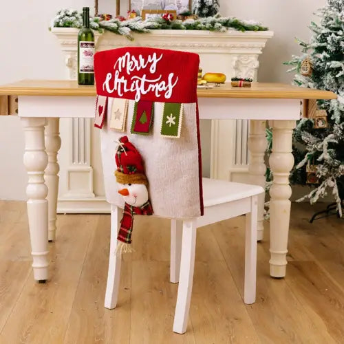 Jolly Snowman Christmas Chair Cover Spreads Merry Cheer