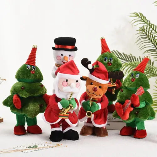 Joyful Dancing Singing Christmas Tree Plush Musicians for Festive Cheer