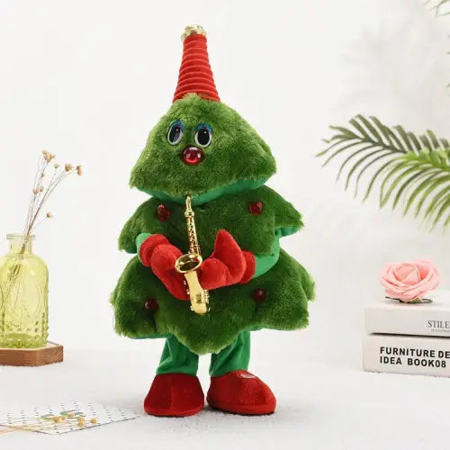 Joyful Dancing Singing Christmas Tree Plush Musicians for Festive Cheer