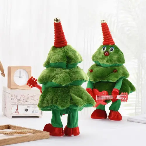 Joyful Dancing Singing Christmas Tree Plush Musicians for Festive Cheer