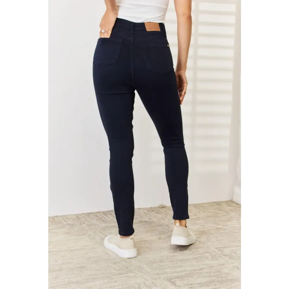 Sculpt Your Silhouette with Garment Dyed Tummy Control Skinny Jeans