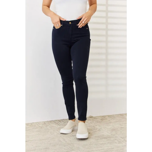 Judy Blue Full Size Garment Dyed Tummy Control Skinny Jeans - CM Fashion