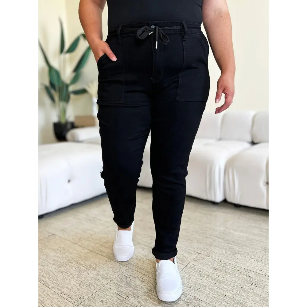 Stylish Judy Blue High Waist Double Roll Cuff Jeans