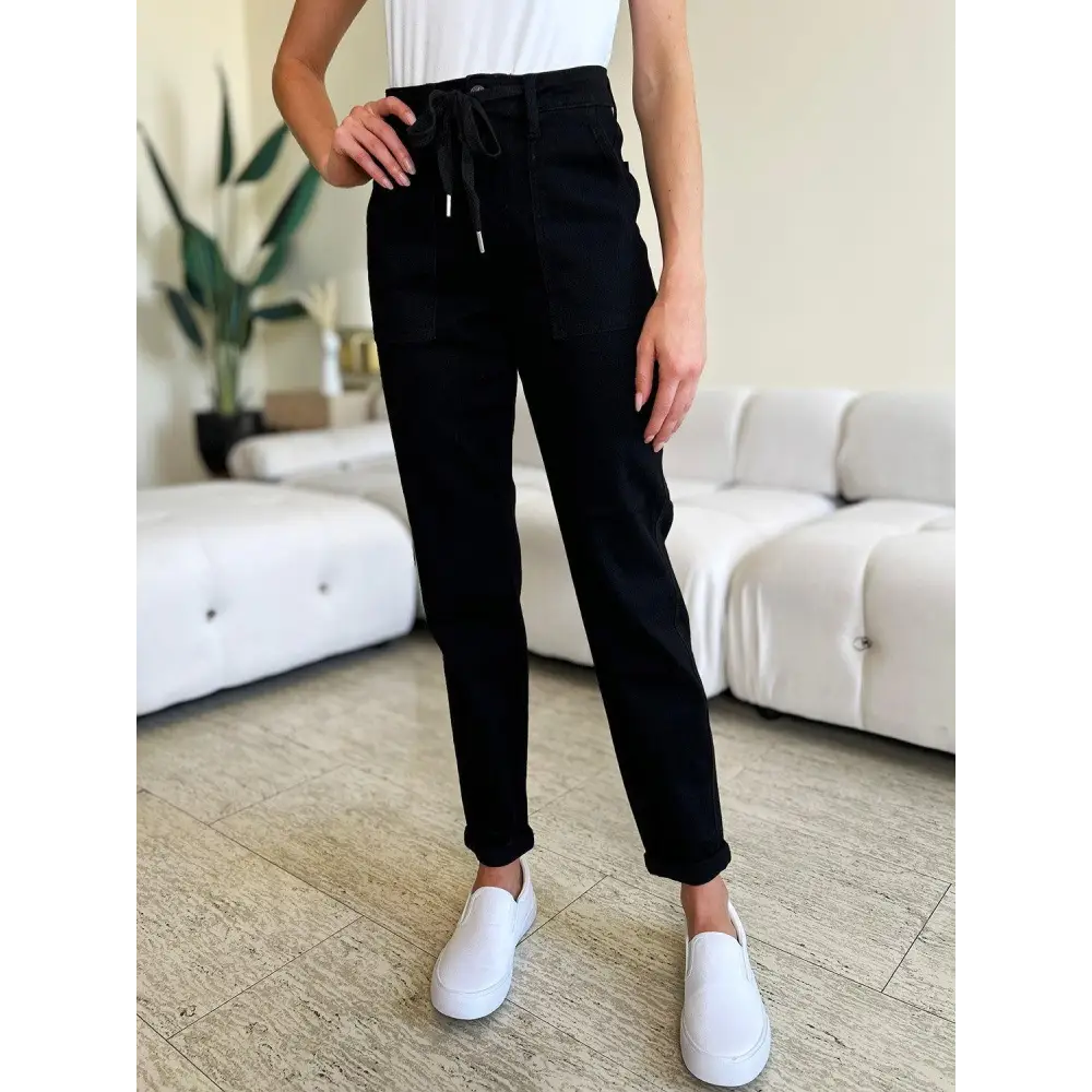 Stylish Judy Blue High Waist Double Roll Cuff Jeans