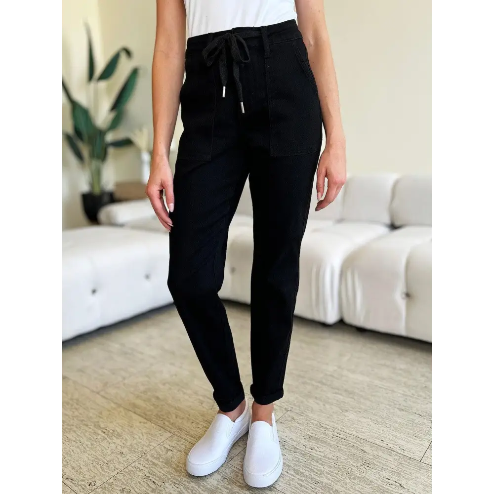 Stylish Judy Blue High Waist Double Roll Cuff Jeans