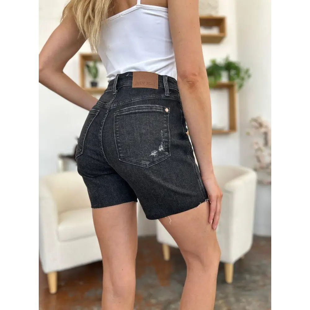 Judy Blue High Waist Rigid Magic Denim Shorts Transform Your Look