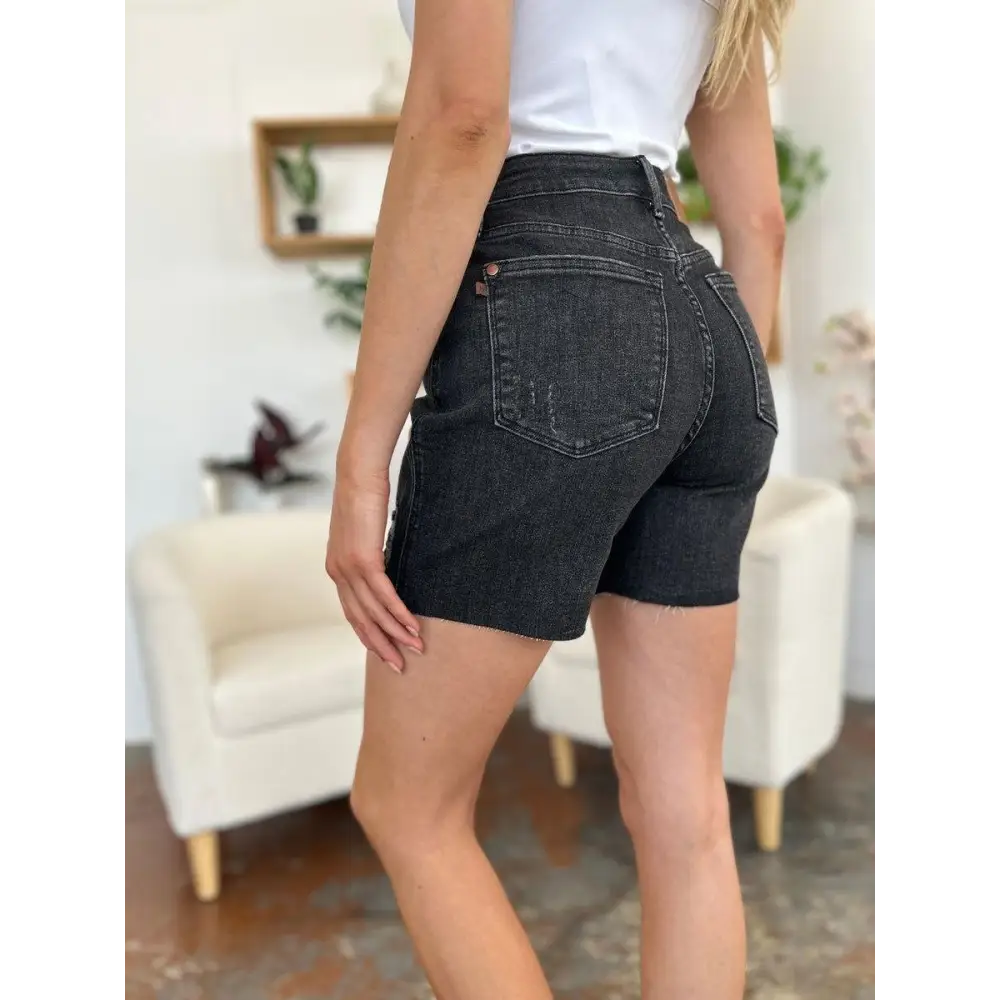 Judy Blue High Waist Rigid Magic Denim Shorts Transform Your Look