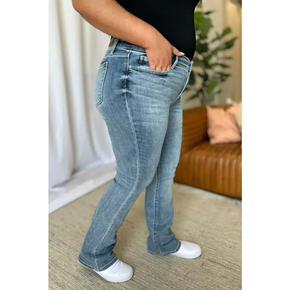 Flattering Judy Blue Medium Rise Bootcut Jeans for Every Body