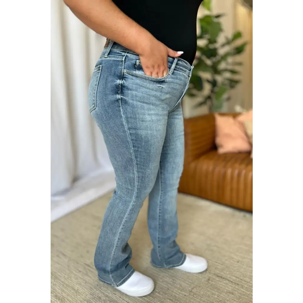 Flattering Judy Blue Medium Rise Bootcut Jeans for Every Body