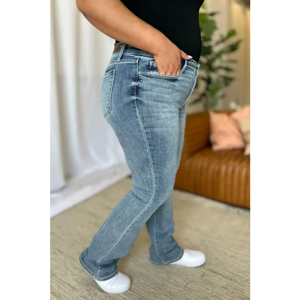 Flattering Judy Blue Medium Rise Bootcut Jeans for Every Body