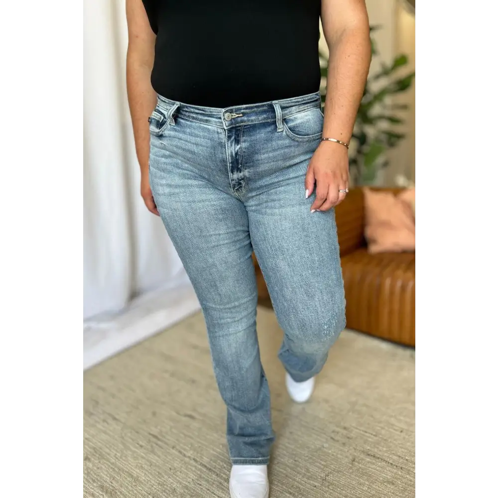 Flattering Judy Blue Medium Rise Bootcut Jeans for Every Body