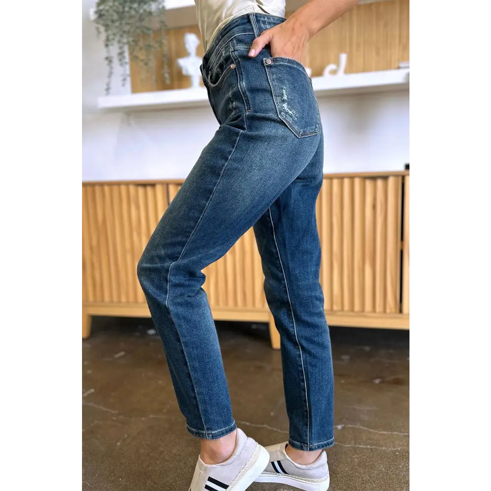 Judy Blue Tummy Control High Waist Slim Jeans for Full Figures