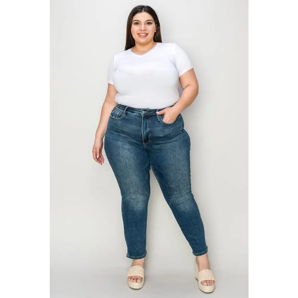 Judy Blue Tummy Control High Waist Slim Jeans for Full Figures