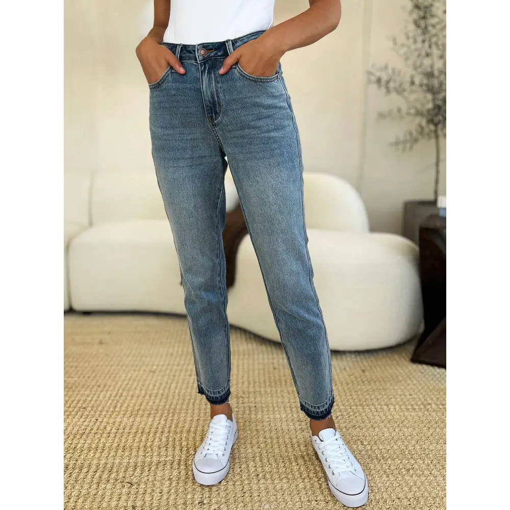 Judy Blue Magic Release Hem Skinny Jeans Redefine Denim Style