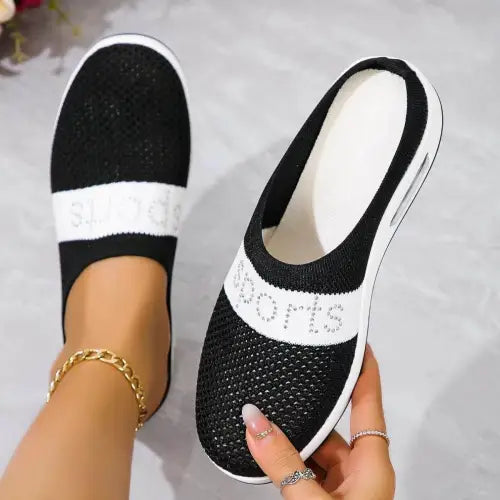 Juno Studio Breathable Mesh Round Toe Slip-On Sandals