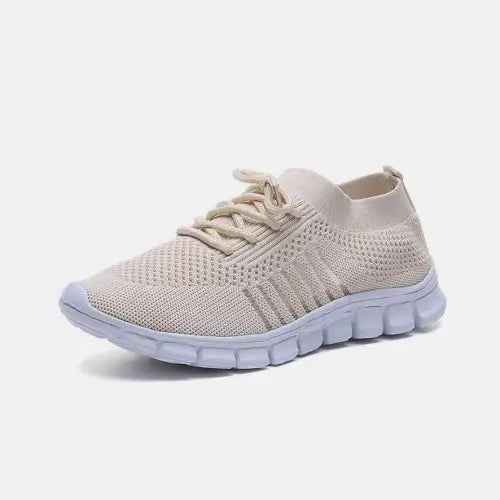 Juno Studio Pink Knit Sneakers Breathable Mesh Lace