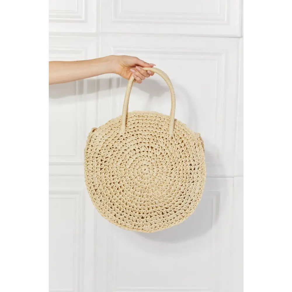 Justin Taylor Beach Date Straw Rattan Handbag Ivory Summer Essential