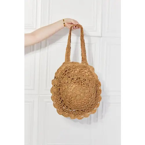 Justin Taylor Brunch Time Straw Rattan Tote Bag