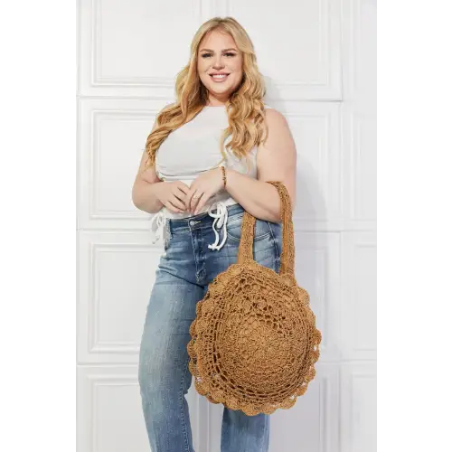 Justin Taylor Brunch Time Straw Rattan Tote Bag