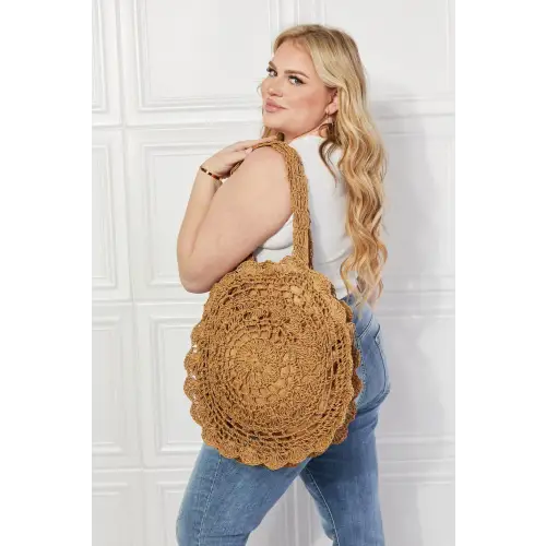 Justin Taylor Brunch Time Straw Rattan Tote Bag