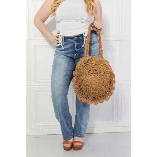 Justin Taylor Brunch Time Straw Rattan Tote Bag