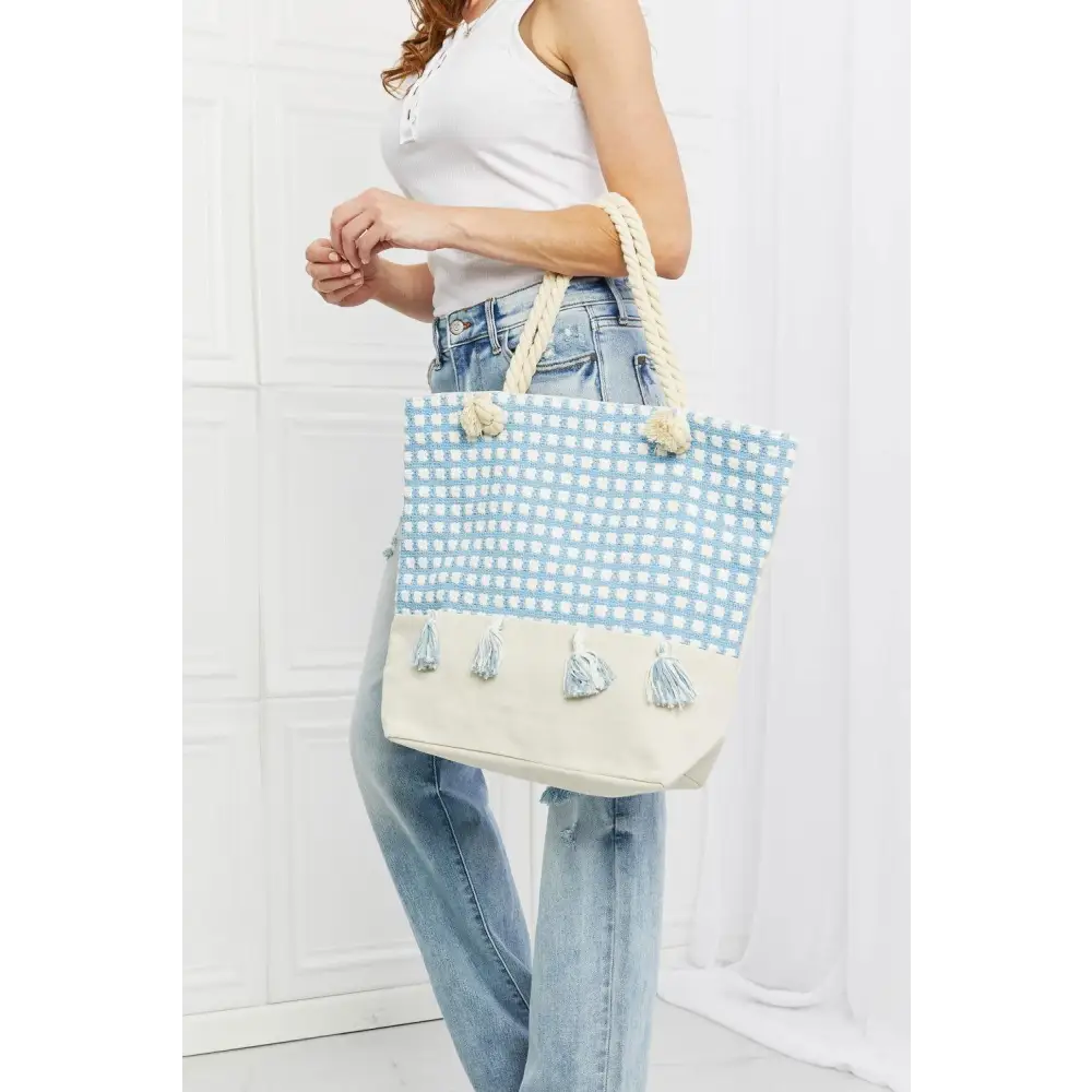 Stylish Justin Taylor Picnic Date Tassel Tote for Summer Adventures